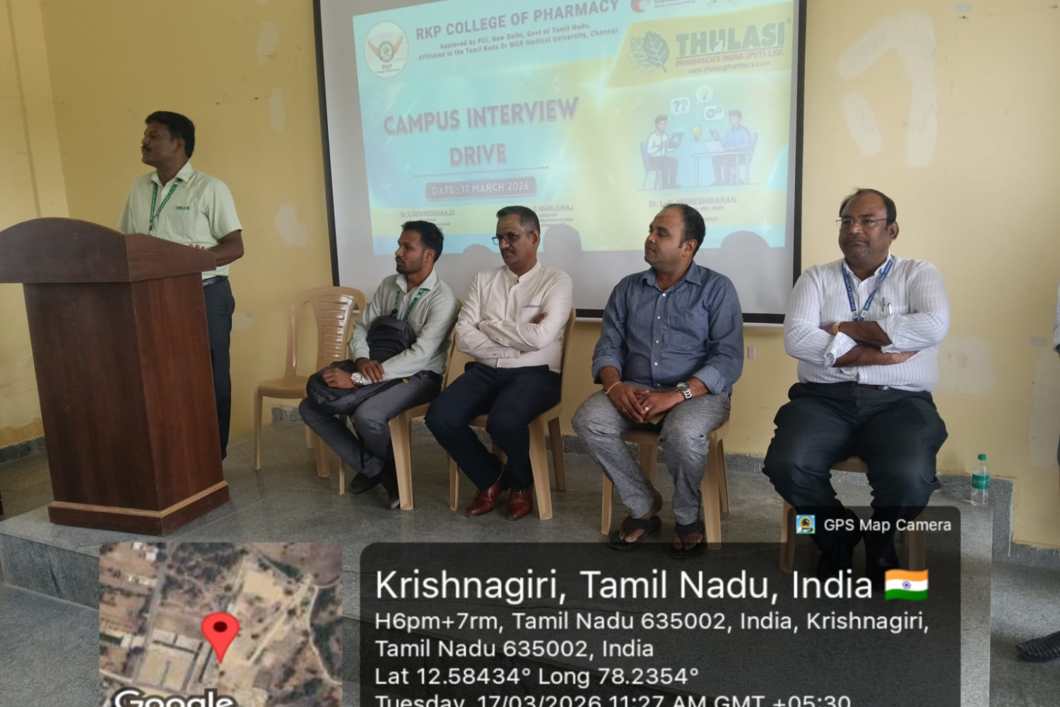 Thulasi Pharmacies campus recruitment event